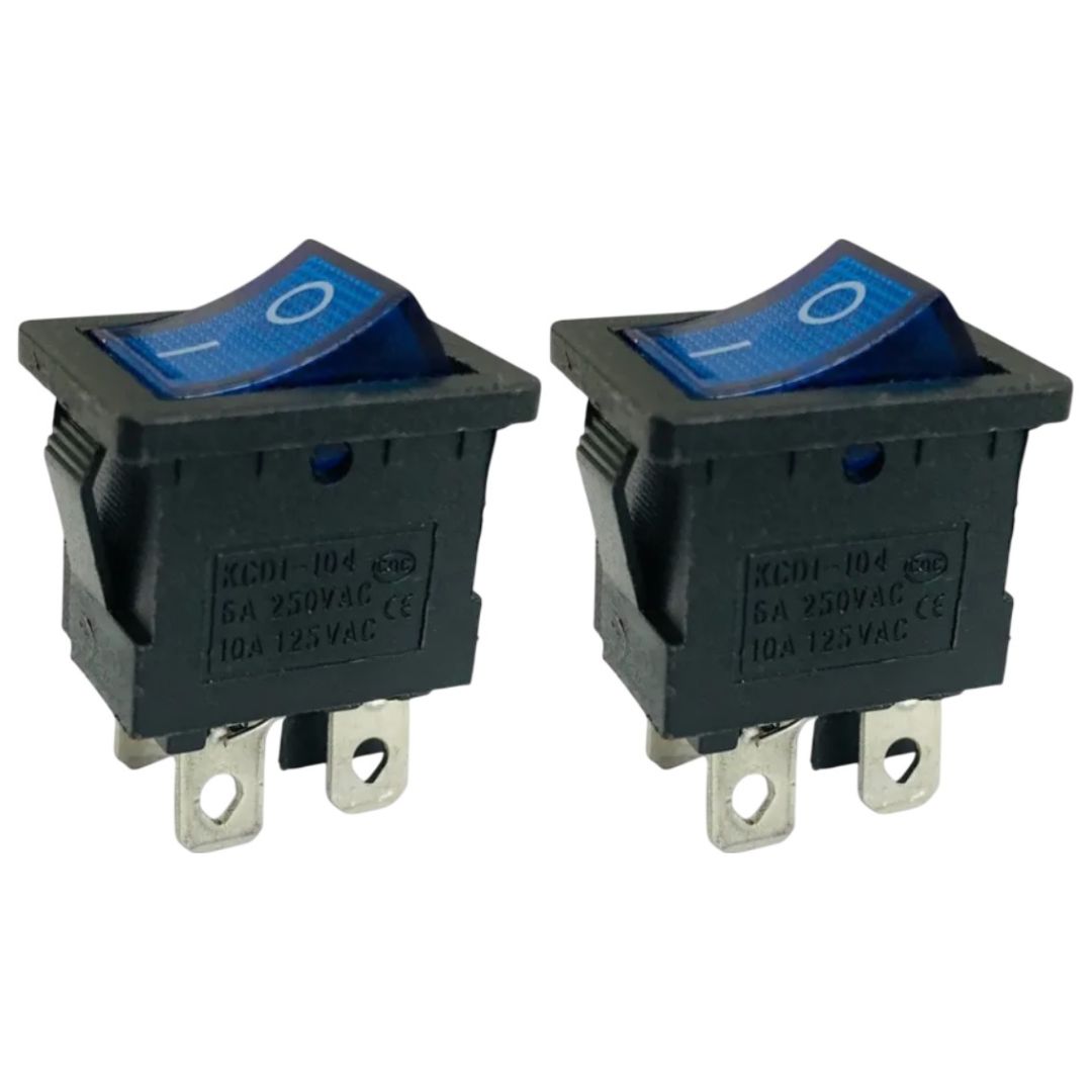 Chave Gangorra KCD1-104N 4 Terminais 2 Posições 6A 250V Azul - CHV-KCD1-104N - Comecx Labs