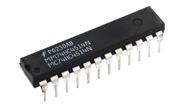 Circuito Integrado Decodificador MM74HC4514N DIP-24 PTH - CI-TECH-MM74HC4514N - Comecx Labs