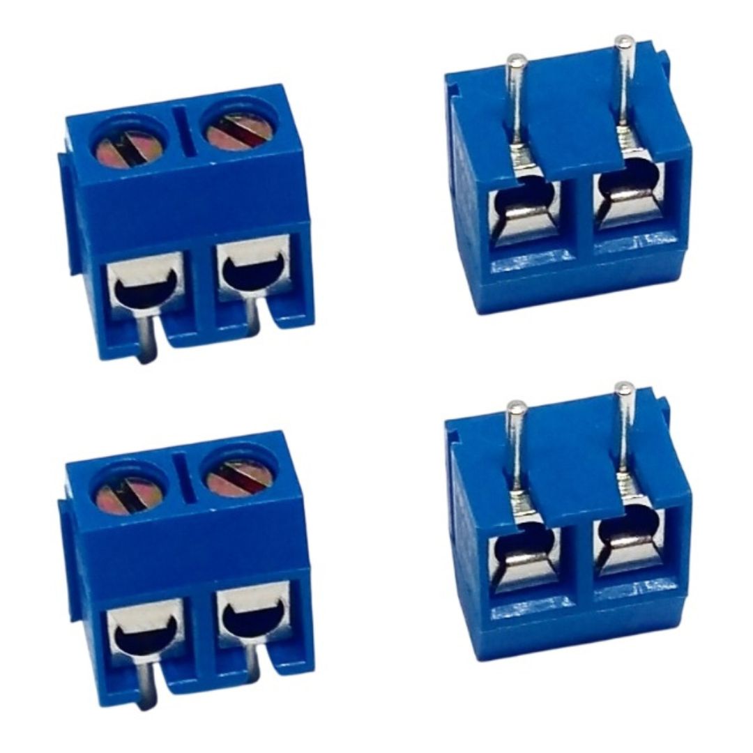 Conector Borne KRE 2 Vias Azul Passo 5,08mm 2T (KF-301-2T) Mini - COMP-BORNE-3225 - Comecx Labs