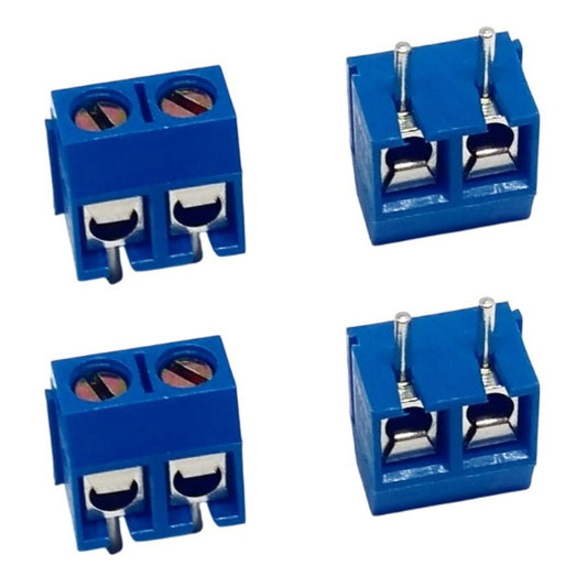 Conector Borne KRE 2 Vias Azul Passo 5,08mm 2T (KF-301-2T) Mini - COMP-BORNE-3225 - Comecx Labs