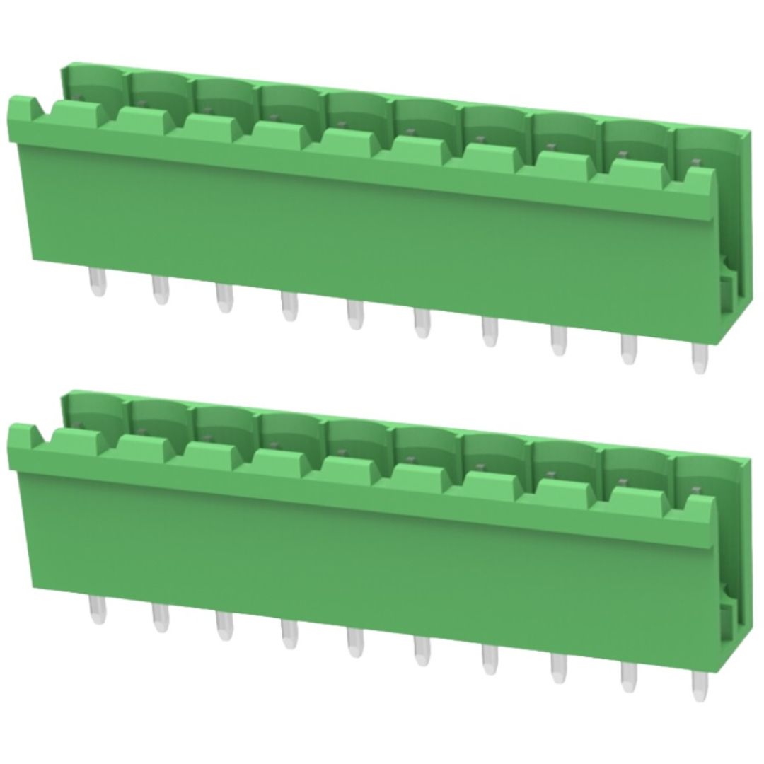 Conector Borne Macho 10 Vias Aberto 5.08mm 180º KF2EDGV-5.08-10P (STLZ10) - MAN-CON-INDUSTRIAL-171604 - imagem 1 - Comecx Labs