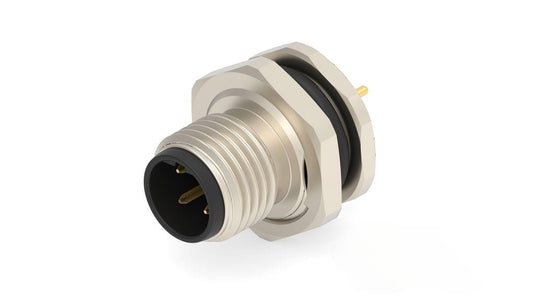 Conector Métrico M12 - Montagem Traseira Macho 4P, Código A (T4140012041-000) - MAN-CON-M12-132805 - imagem 1 - Comecx Labs