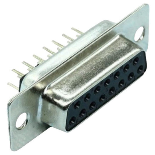 Conector DB15 Fêmea 180° Preto 15 Vias Solda Placa PCI DS1034-15FBNSISS (DB-15) - MAN-CON-DB-176782 - Comecx Labs