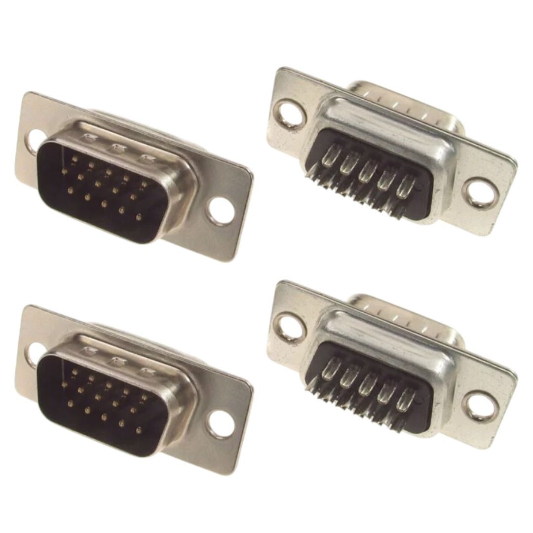 Conector DB15 Macho 180° Preto 15 Vias Solda Fio DS1035-15MBNSISS (DB-15) - MAN-CON-DB-191190 - Comecx Labs