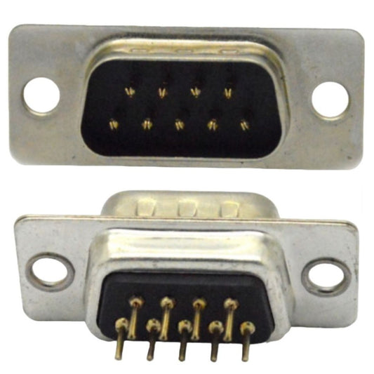 Conector DB9 Macho 180° Preto 9 Vias Solda Placa PCI DS1034-09MBNSISS (DB-09) - MAN-CON-DB-176800 - Comecx Labs