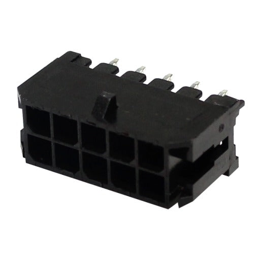 Conector Micro Fit 6 Vias (2x3) 180°G Macho Passo 3mm Preto 300106WV (MCFPQ-06) - MAN-CON-MICROFIT-93339 - Comecx Labs