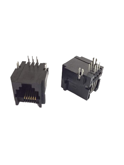 Conector Modular Jack Adam Tech MTJ-66EX1 6P6C 90° - TERM-MTJ-66EX1 - Comecx Labs