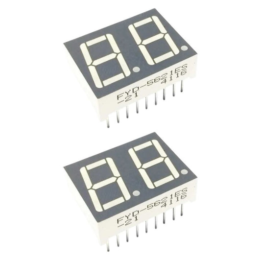 Display Duplo 2 Digitos 7 Segmentos Catodo Vermelho FYD-5621ES-21 - COMP-DISP-225730 - Comecx Labs