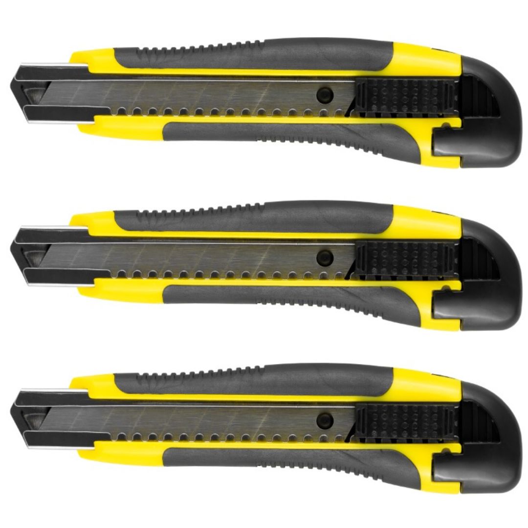Estilete Largo Profissional Emborrachado 18mm 8RO - FER-ESTILETE-8RO - Comecx Labs