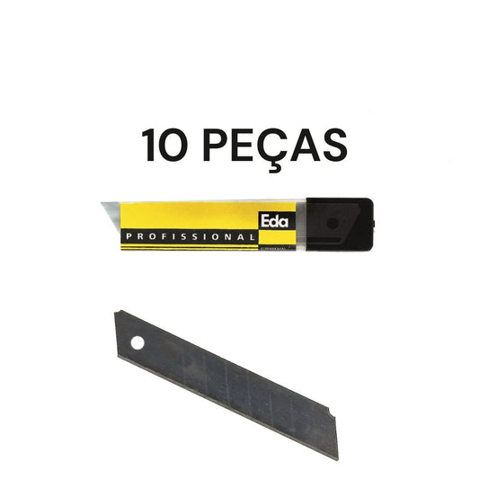 Kit 10 Peças Lâminas para Estilete Largo 18mm 8TC - FER-LAMINA-18MM-8TC - Comecx Labs