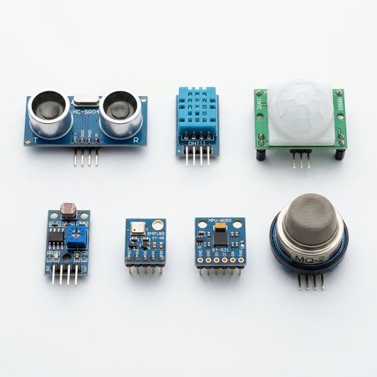 Kit 7 Sensores para Arduino e ESP32 - Temperatura, Distância, Presença e Gás - KIT-SNS-001 - Comecx Labs