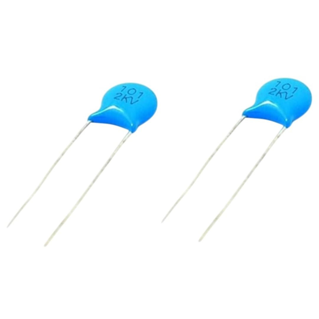 Kit com 50 Capacitores Cerâmicos Disco 100pF 2KV Azul - KIT-CAP-CER-DISCO-100PF-2KV-50 - imagem 1 - Comecx Labs