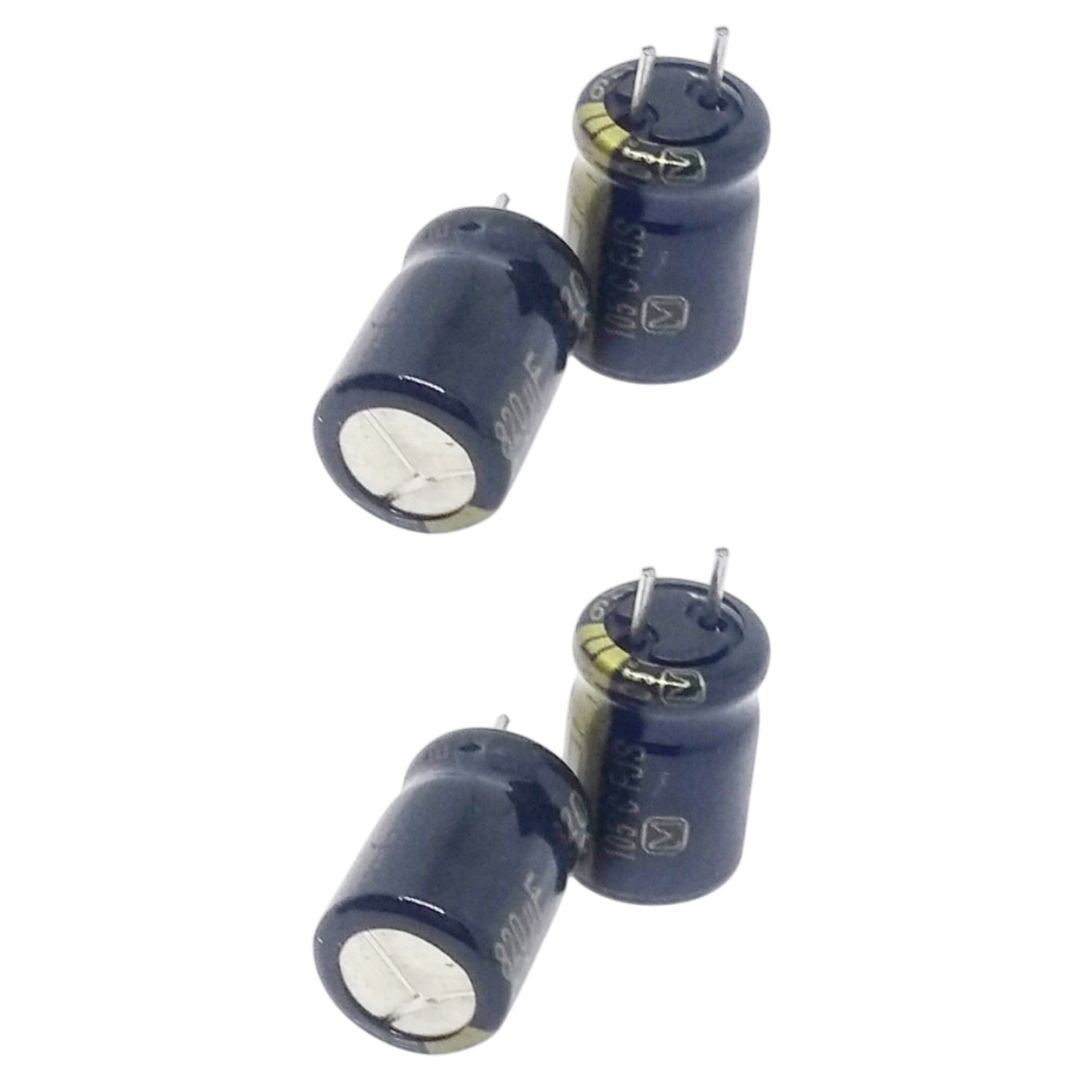 Kit com 50 Capacitores Eletrolíticos 820uF 6.3V 105C 8x11 - KIT-CAP-ELET-820UF-6V3-50 - imagem 1 - Comecx Labs