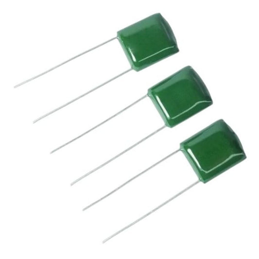 Kit com 50 Capacitores Poliéster Metalizado 100nF 100V Passo 5mm - KIT-CAP-POL-MET-100NF-100V-50 - imagem 1 - Comecx Labs