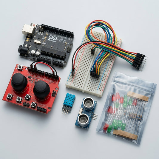 Kit Educacional de Eletrônica com Arduino e Shield Joystick - KIT-EDU-001 - Comecx Labs