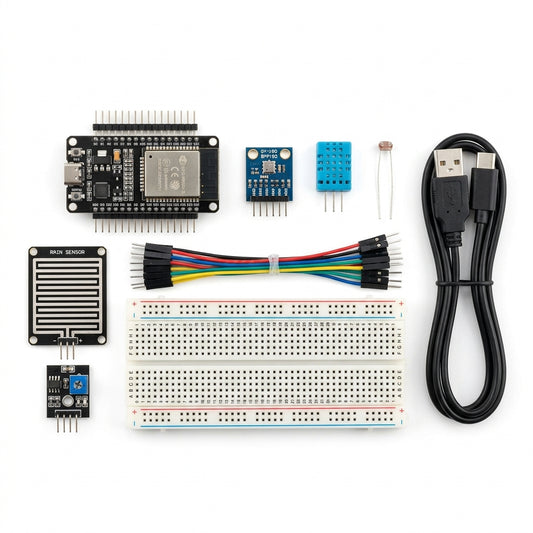 Kit Estação Meteorológica com ESP32 - Temperatura, Pressão, Umidade e Luminosidade - KIT-MET-001 - Comecx Labs