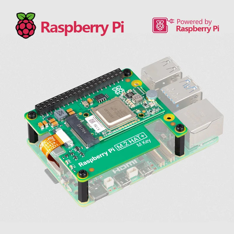Kit de IA Raspberry Pi 5 com M.2 HAT e acelerador Hailo-8L - imagem 3 - Comecx Labs
