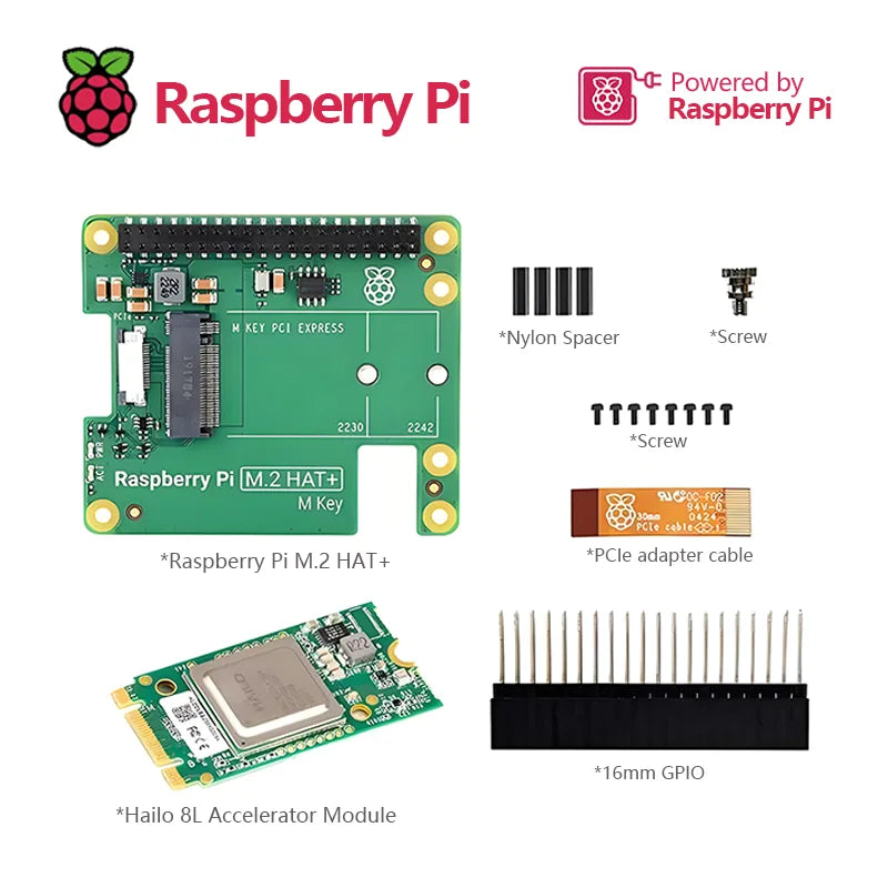 Kit de IA Raspberry Pi 5 com M.2 HAT e acelerador Hailo-8L - imagem 9 - Comecx Labs
