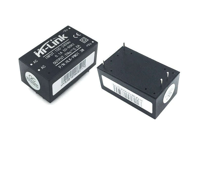Módulo Mini Fonte Hi-Link 5V 3W 0.6A HLK-PM01 - ENE-FONTE-HLK-PM01-5V - Comecx Labs