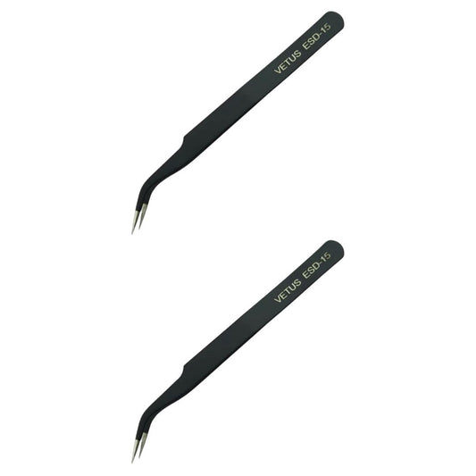 Pinça Antiestática Curva 116mm ESD-15 Vetus - FER-PINCA-ESD15 - Comecx Labs