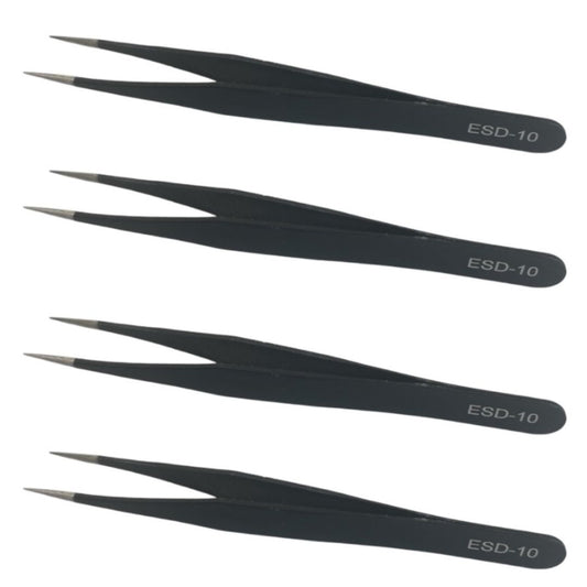 Pinça Antiestática Reta 110mm ESD-10 Vetus - FER-PINCA-ESD10 - Comecx Labs