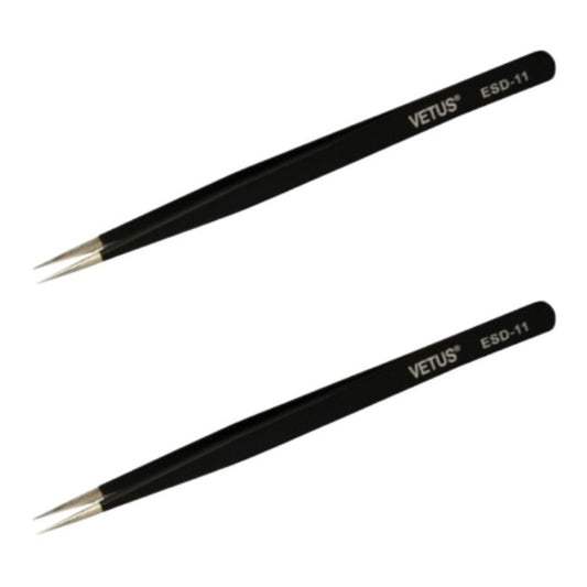 Pinça Antiestática Reta 140mm ESD-11 Vetus - FER-PINCA-ESD11 - Comecx Labs