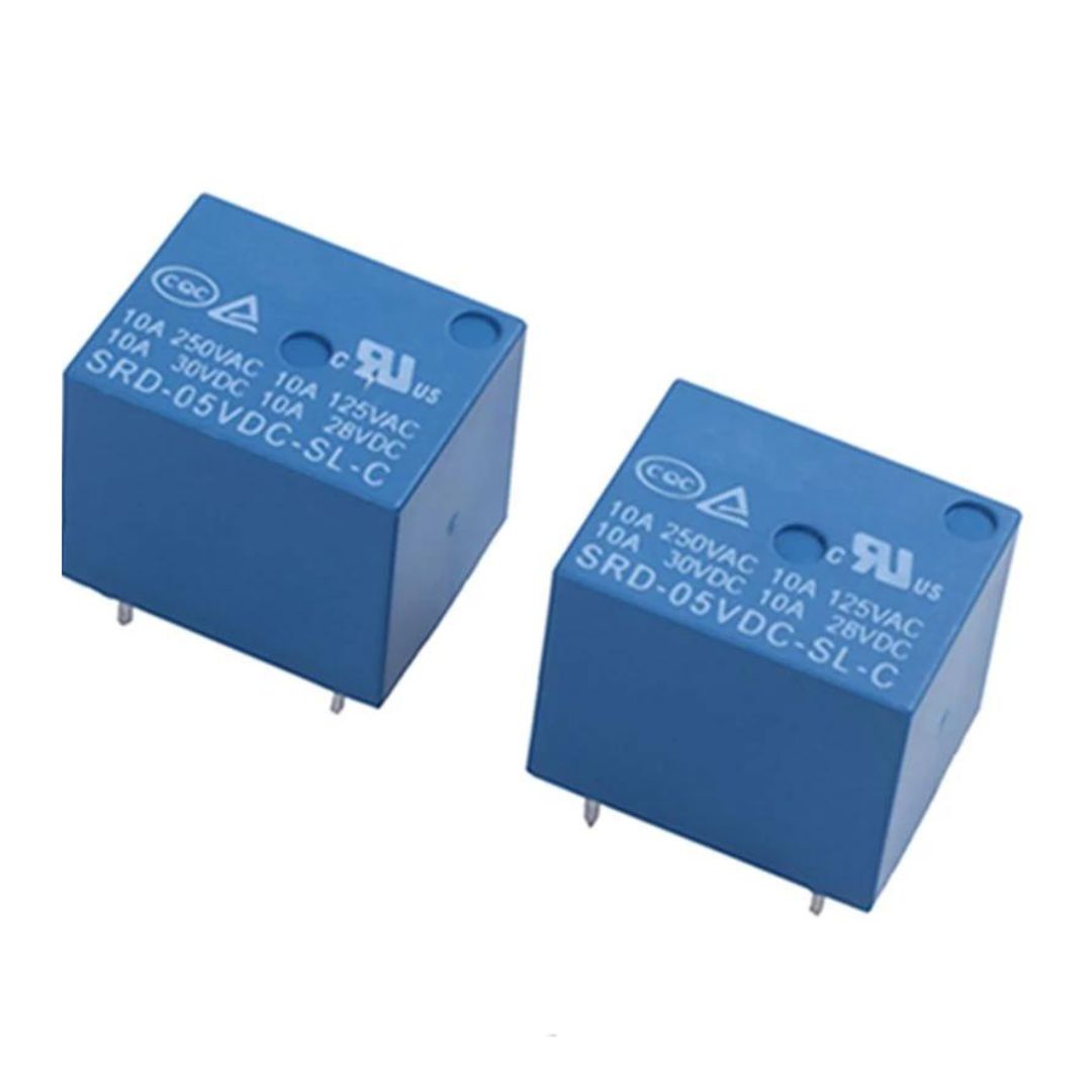 Relé 5V Songle 10A 5 Pinos Azul SRD-05VDC-SL-C - COMP-RELE-82519 - Comecx Labs