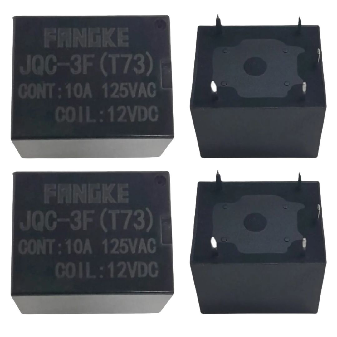Relé 12V 10A 5 Pinos JQC-3F (T73) 125VAC Fangke - MAN-PROT-RELAY-3121 - Comecx Labs