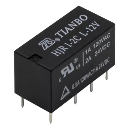 Relé 12V 2A 8 Pinos (HJR1-2CL-12V) - Tianbo - MAN-PROT-RELAY-195430 - Comecx Labs