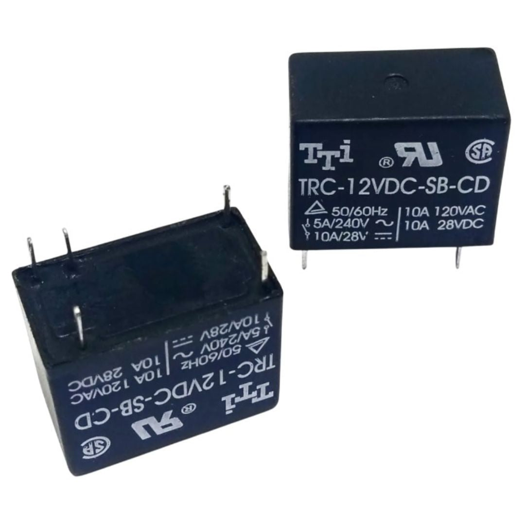 Relé 12V 5 Pinos (TRC-12VDC-SB-CD) TTI - MAN-PROT-RELAY-2625 - Comecx Labs