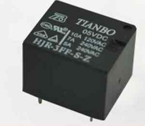 Rele 5v 10a 5 pinos 120VAC (HJR-3FF-S-Z) - Tianbo - MAN-PROT-RELAY-57805 - Comecx Labs