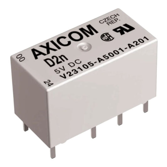 Relé 5V 3A 8 Pinos D2n DPDT (V23105A5401A201) Axicom - MAN-PROT-RELAY-229102 - Comecx Labs