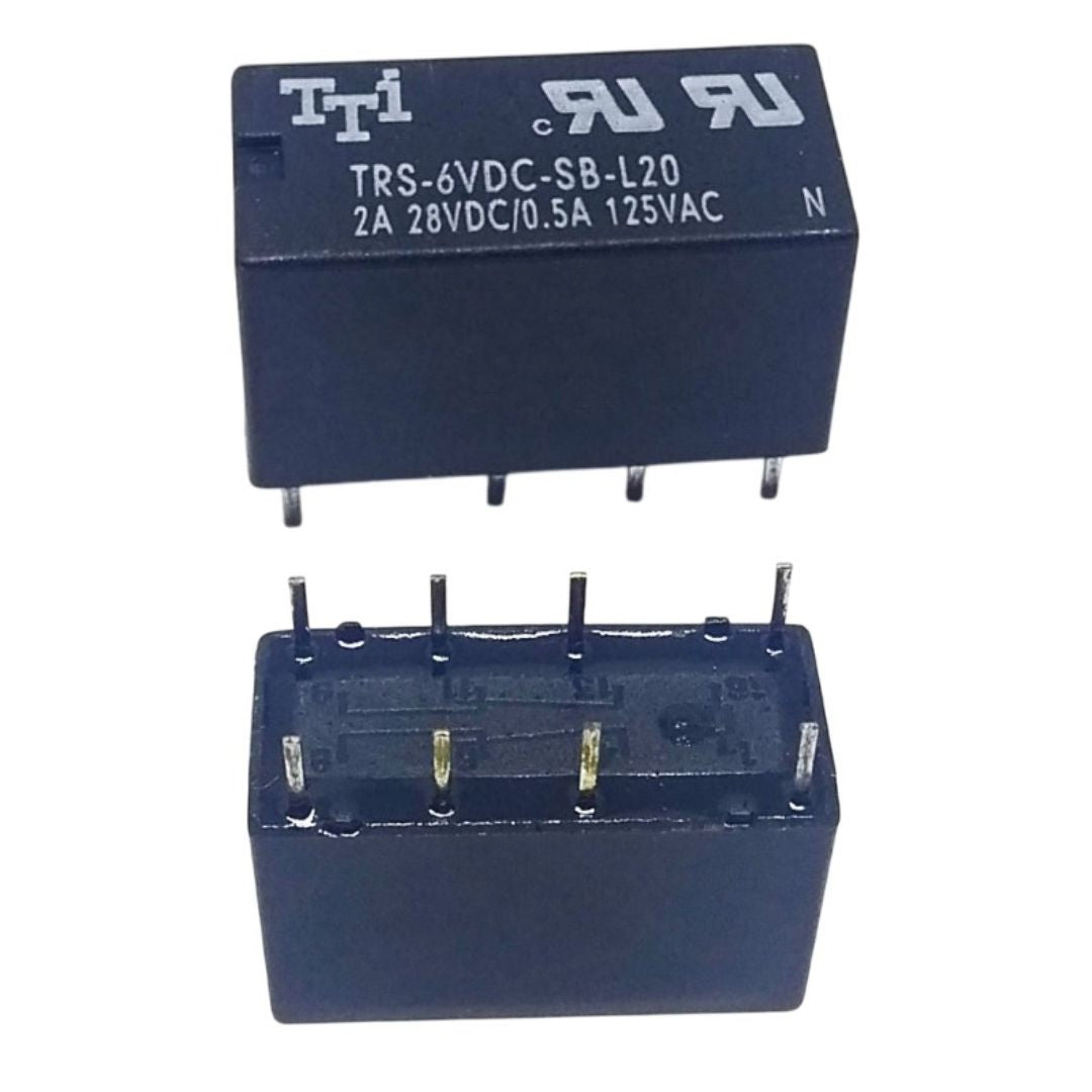 Relé 6V 2A 8 Pinos (TRS-6VDC-SB-L20) - MAN-PROT-RELAY-2483 - Comecx Labs