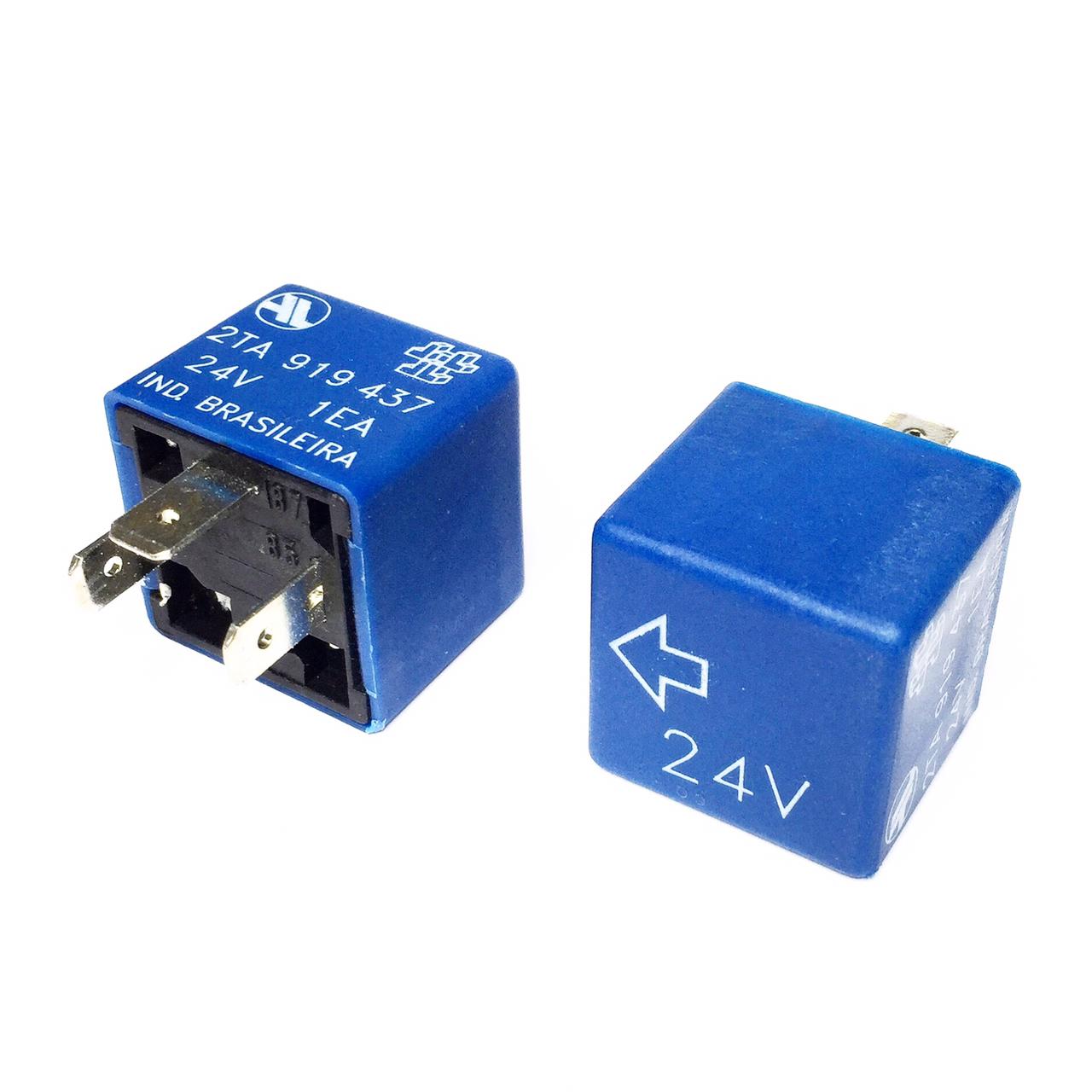 Rele Auxiliar 24V 3 pinos Azul - Sinalizador Acústico / Sonoro (2TA919437) - MAN-PROT-RELAY-25419 - Comecx Labs