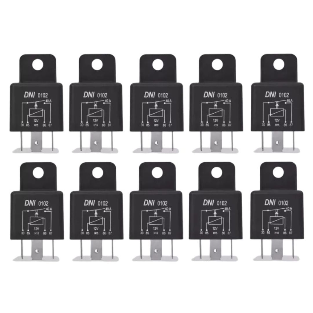 Relé Auxiliar Universal 12V 40A 4 Pinos DNI0102 (DNI102) - MAN-PROT-RELAY-184744 - Comecx Labs