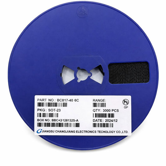 Rolo 3.000 peças - Transistor Bipolar BC817-40 45V 500mA SOT-23 (SMD) ( 6C ) - SEMI-234066 - Comecx Labs