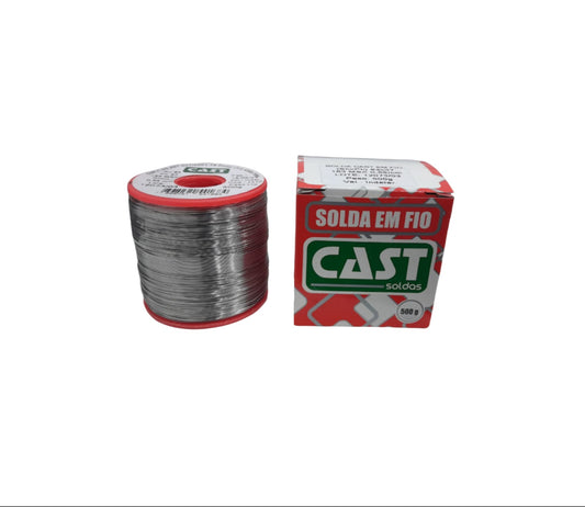Rolo Solda em Fio Estanho 500g 0,55mm 63x37 Cast - FER-PRO-SOLDA-FIO-500G-055MM-63X37-CAST - Comecx Labs