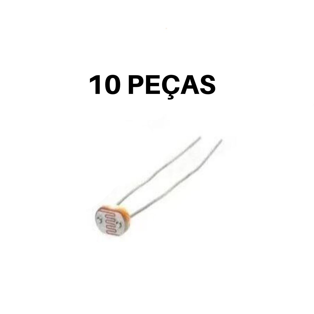 Sensor LDR 5mm de Luminosidade - Kit 5 Pecas para Arduino - SNS-LDR-5MM-KIT5 - Comecx Labs
