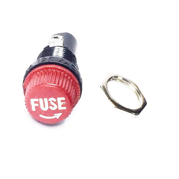 Suporte Porta Fusivel de Vidro 5x20 P/ Painel (BLX-1) - MAN-PROT-FUSE-11729 - Comecx Labs