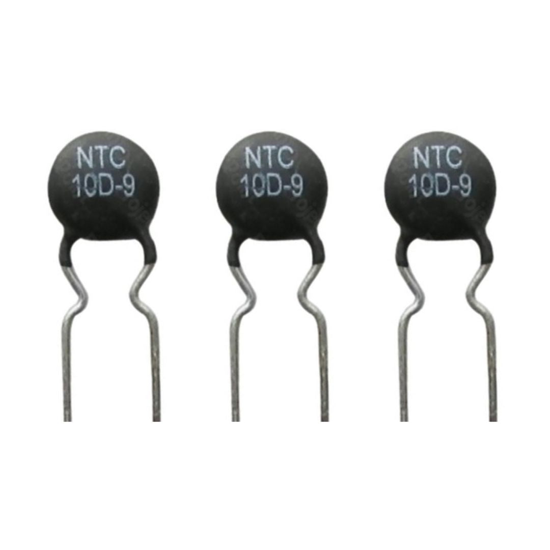 Termistor NTC 10D-9 (SCK-08102) 10R 2A 9mm Radial - Terminal Curto 10% - MAN-PROT-THERMAL-189854 - imagem 1 - Comecx Labs